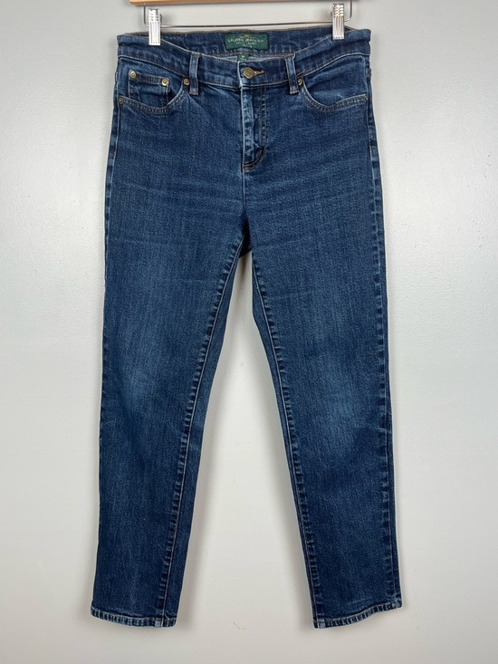 Lauren Ralph Lauren Denim - Lauren Ralph Lauren medium wash cotton elastane taper leg jeans, 8 Petite.